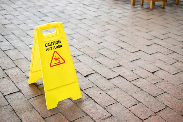 Caution Wet Floor Sign Floor — Stock Photo, Image