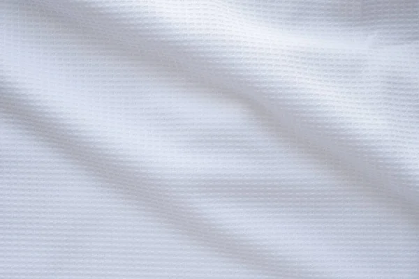 Bílé Sportovní Oblečení Tkaniny Fotbalové Tričko Textura Dresu Abstraktní Pozadí — Stock fotografie