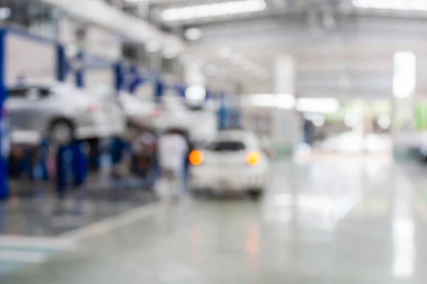 Carro Centro Atendimento Oficina Reparação Automóveis Desfocado Fundo — Fotografia de Stock