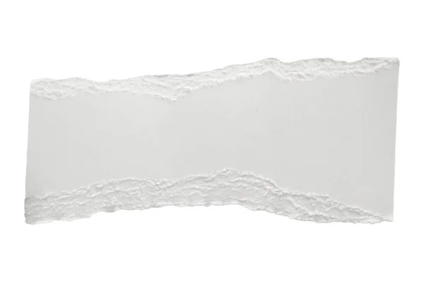 Weißes Zerrissenes Papier Zerrissene Kanten Streifen Isoliert Auf Weißem Hintergrund — Stockfoto