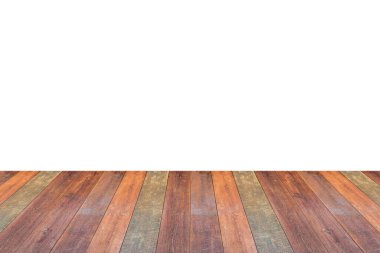 Ürün gösterimi için beyaz arkaplanda boş tahta tablo izole edildi