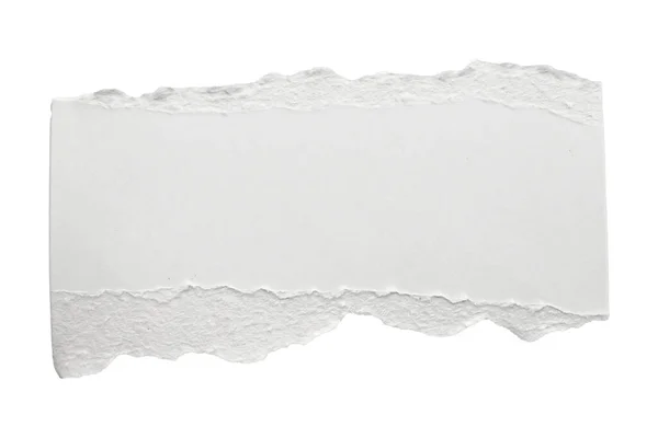 Wit Gescheurd Papier Gescheurde Randen Strips Geïsoleerd Witte Achtergrond — Stockfoto