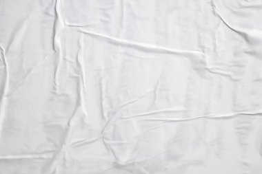 beyaz buruşmuş ve buruşmuş kağıt poster dokusu arkaplanı