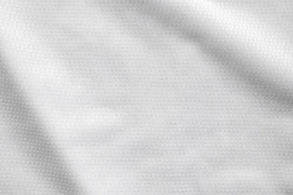 Fehér Sport Ruházat Szövet Futball Ing Mez Textúra Háttér — Stock Fotó