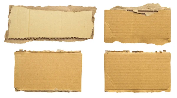 Brown Cardboard Paper Piece Isolated White Background — Stok fotoğraf