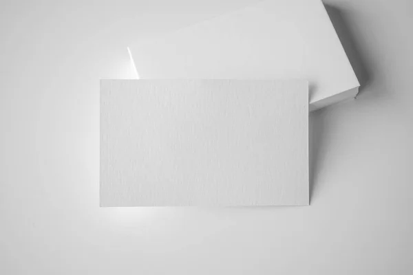 Mockup White Business Card White Background — Fotografia de Stock