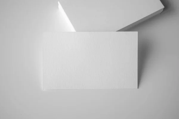 Mockup White Business Card White Background — Stockfoto