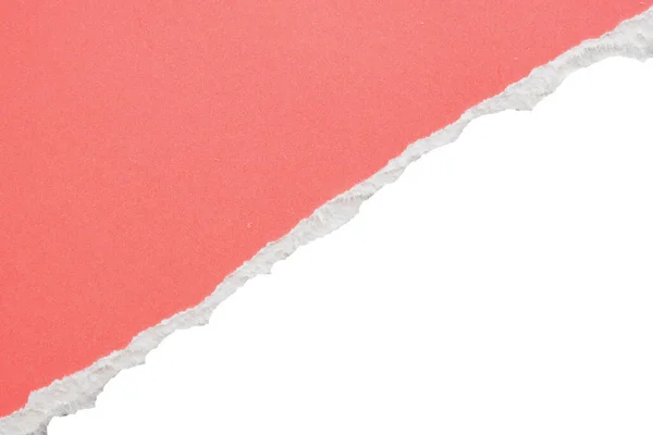 Pink Ripped Paper Torn Edges Strips Isolated White Background — Zdjęcie stockowe