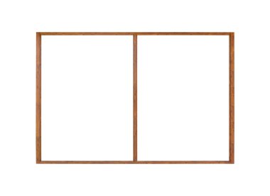 Japon evi ahşap kapı çerçevesi beyaz arkaplanda izole edildi