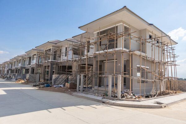 construction residential new house in progress at building site housing estate development