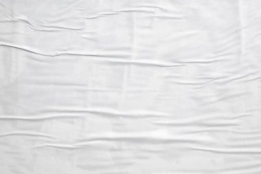 beyaz buruşmuş ve buruşmuş kağıt poster dokusu arkaplanı
