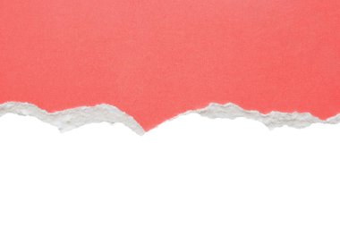 pink ripped paper torn edges strips isolated on white background