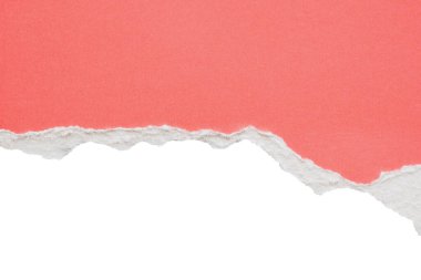pink ripped paper torn edges strips isolated on white background
