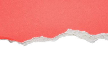 pink ripped paper torn edges strips isolated on white background