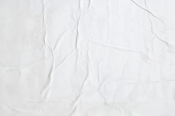 Blanco Arrugado Arrugado Papel Cartel Textura Fondo —  Fotos de Stock