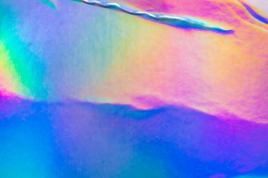 Buruşmuş Holografik gökkuşağı folyo yanardöner doku soyut hologram arkaplan