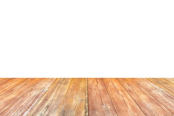 Empty Wooden Table Top Isolated White Background Product Display —  Fotos de Stock