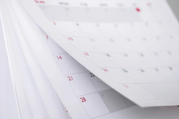 Calendar Page Flipping Sheet Close Blur Background Business Schedule Planning — Stock Photo, Image