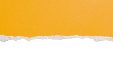 Sarı yırtık kağıt kenarları beyaz arkaplanda izole edilmiş şeritler