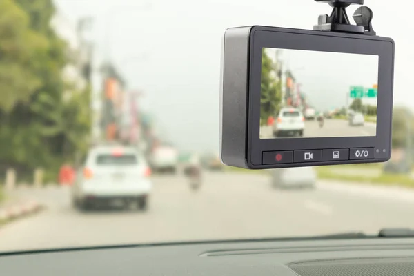 Grabadora Vídeo Cámara Cctv Del Coche Para Seguridad Conducción Carretera — Foto de Stock