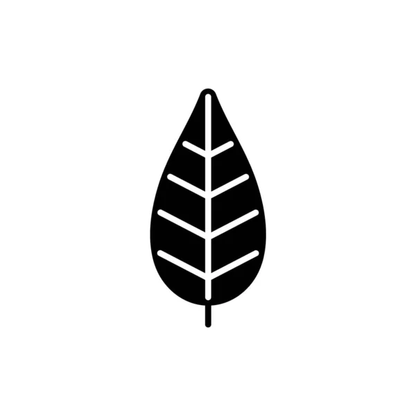 Icono Hoja Glifo Negro Simple — Vector de stock