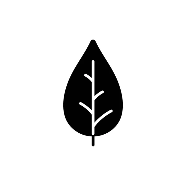 Icono Hoja Glifo Negro Simple — Vector de stock