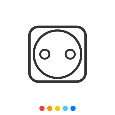 Soket çıkış noktası doğrusal simgesi, Vektör.