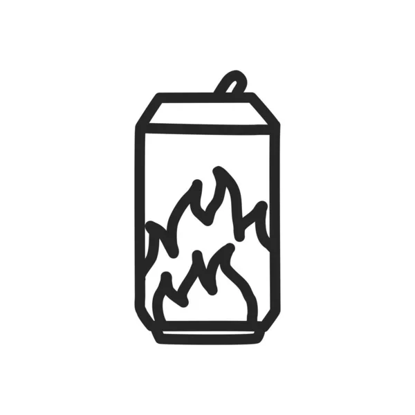 Soda Can Outline Icon — Stock Vector