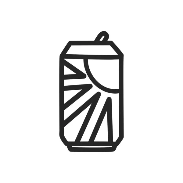 Soda Can Outline Icon — Stock Vector