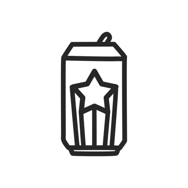 Soda Can Outline Icon — Stock Vector