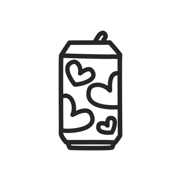 Soda Can Outline Icon — Stock Vector