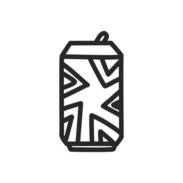 Soda Can Outline Icon — Stock Vector