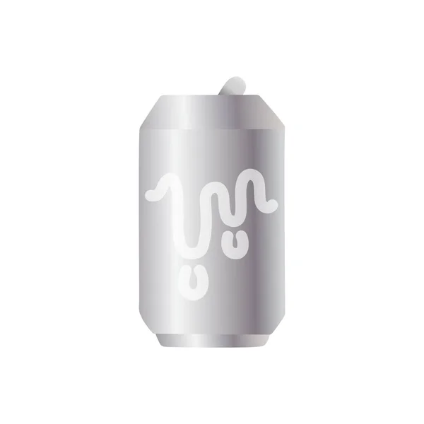 Silver Soda Can Design Flat Icon — Stock Vector