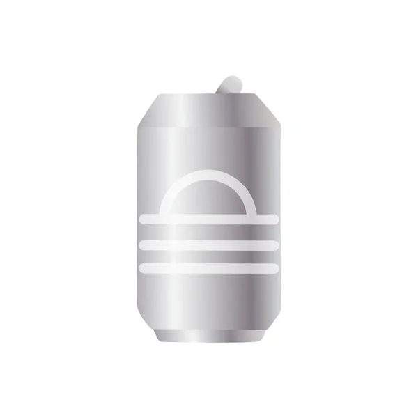 Silver Soda Can Flat Icon — Stock Vector