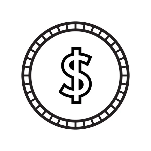 Dollar Symbole Devise Pièce — Image vectorielle
