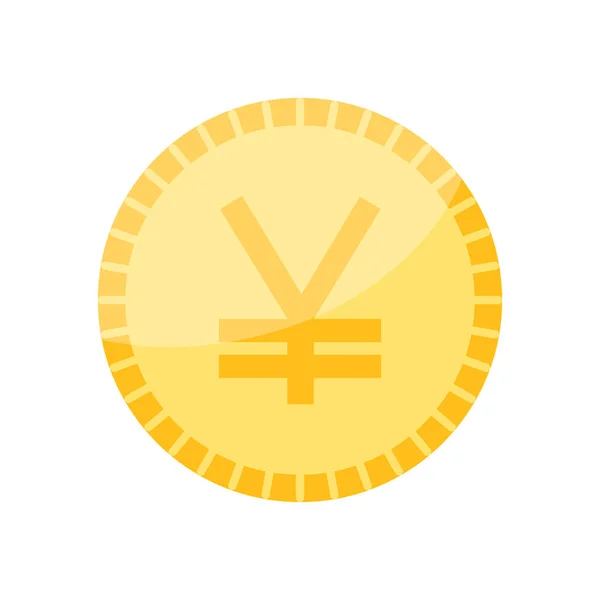Yen Japonais Symbole Devise Pièce — Image vectorielle