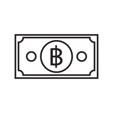 Tayland Baht para birimi sembolü ana hat simgesi.