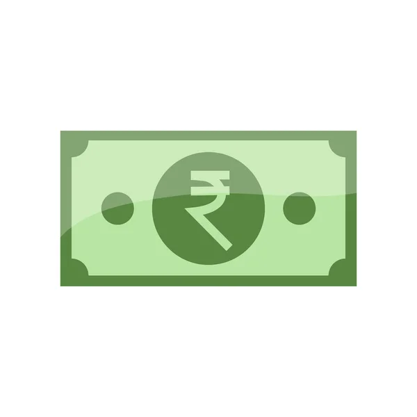 Roupie Indienne Symbole Monnaie Icône Billet — Image vectorielle