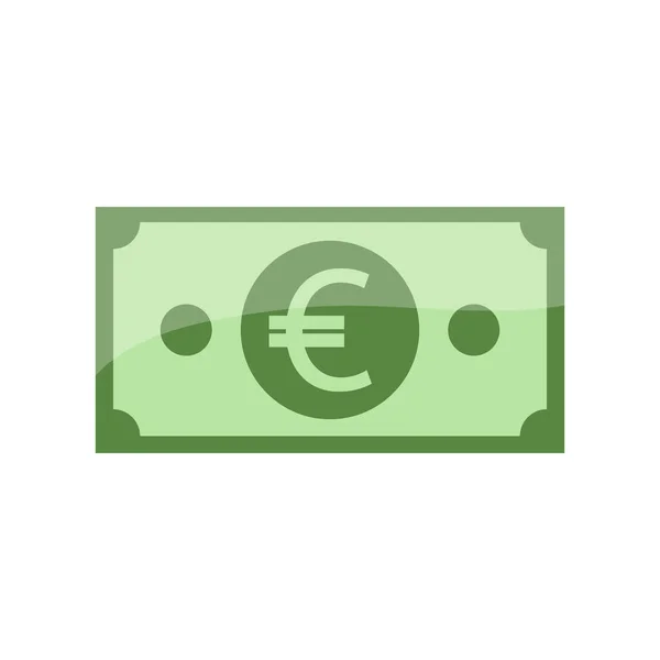 Symbole Devise Euro Icône Billet — Image vectorielle
