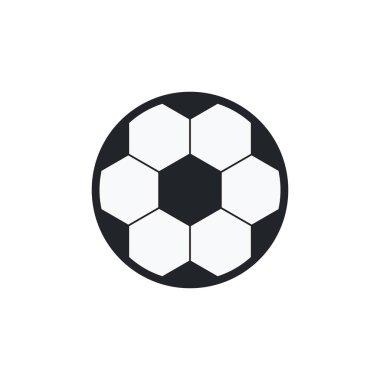Beyaz zemin üzerinde düz dizaynlı futbol topu, Vektör.