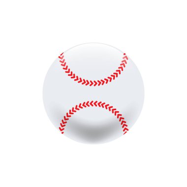 Beyaz zemin üzerinde beyzbol topu, Vektör.