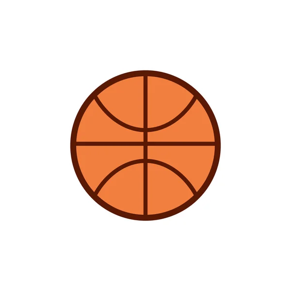 Basketballball Mit Flachem Design Auf Weißem Hintergrund Vector — Stockvektor