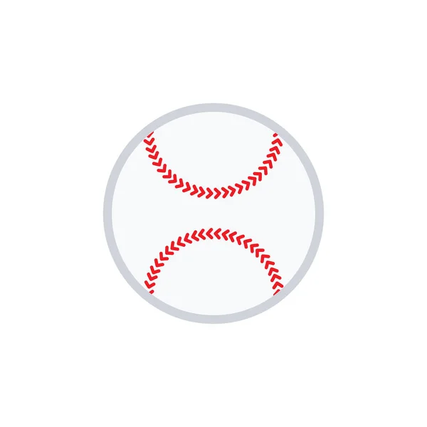 Pelota Béisbol Con Diseño Plano Sobre Fondo Blanco Vector — Vector de stock