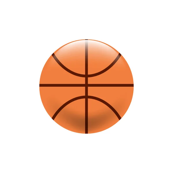 Bola Basquete Sobre Fundo Branco Vector — Vetor de Stock