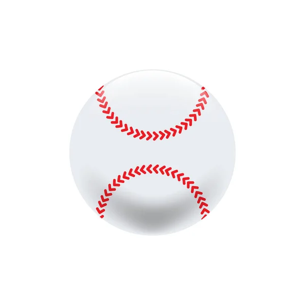 Baseball Labda Fehér Alapon Vektor — Stock Vector