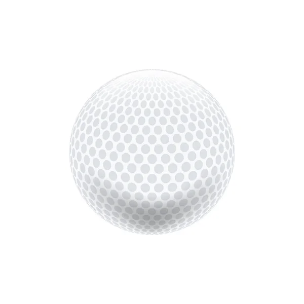 White Golf Ball White Background Vector — Stock Vector