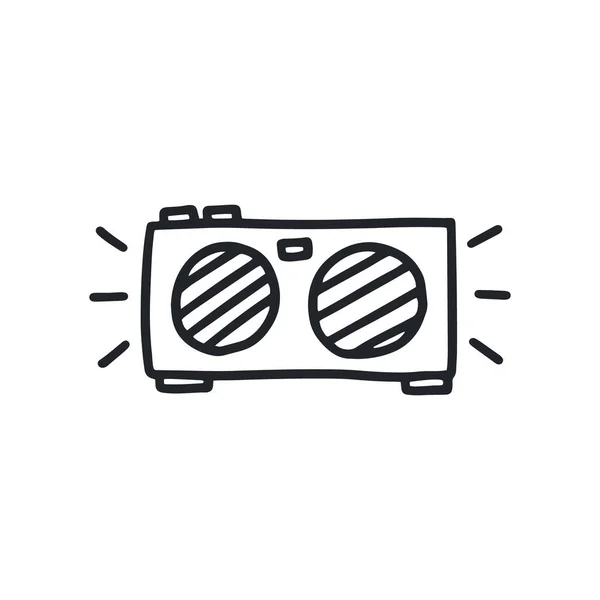 Haut Parleur Bluetooth Dessiné Main Style Doodle Dessin Animé — Image vectorielle