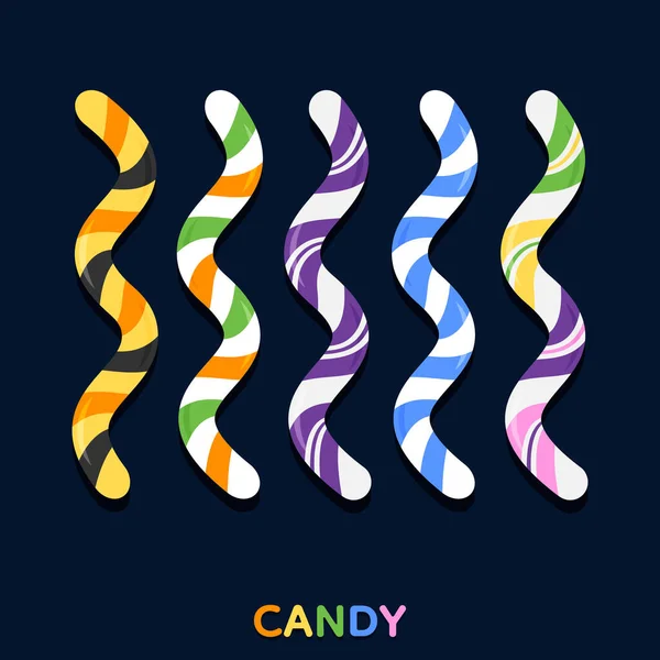 Set Colourful Stick Candy Vector Illustration — стоковый вектор