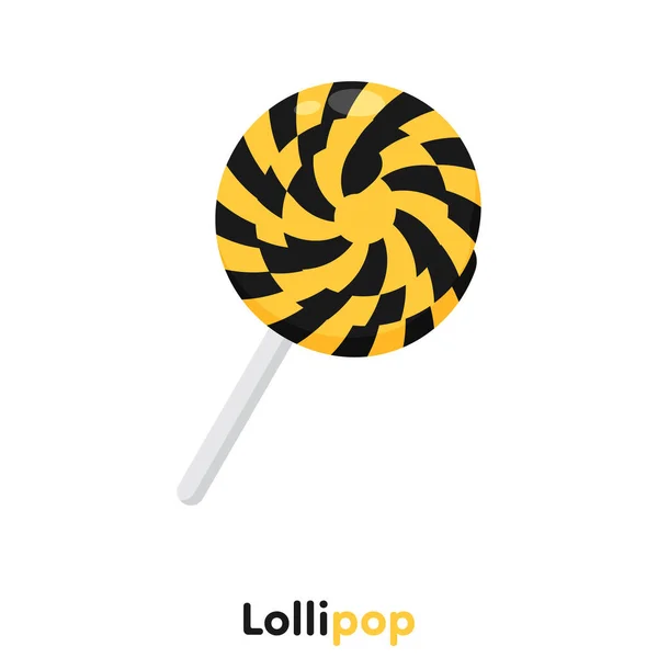 Cute Yellow Black Colour Lollipop Vector Illustration — Διανυσματικό Αρχείο