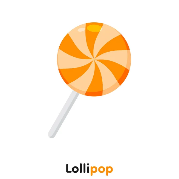 Cute Orange Colour Lollipop Vector Illustration — Stockvektor